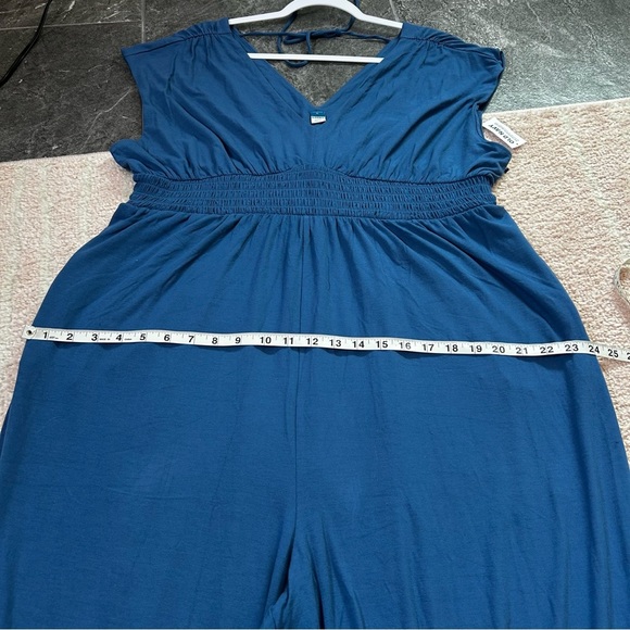 NWT Old Navy Waist-Defined Blue Jumpsuit Stretch Jersey Knit Size XL Maternity - Picture 7 of 13